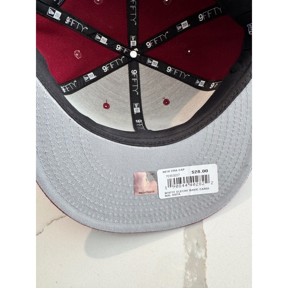 New Era 9FIFTY Cleveland Cavaliers Snapback Hat Mens Cardinal Red NBA OSFA - Picture 7 of 7